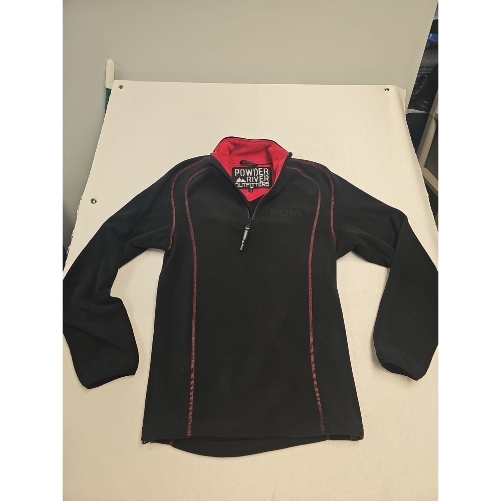 Powder River Outfitters NCHA Quarter Zip Fleece Pullover Black Red XS